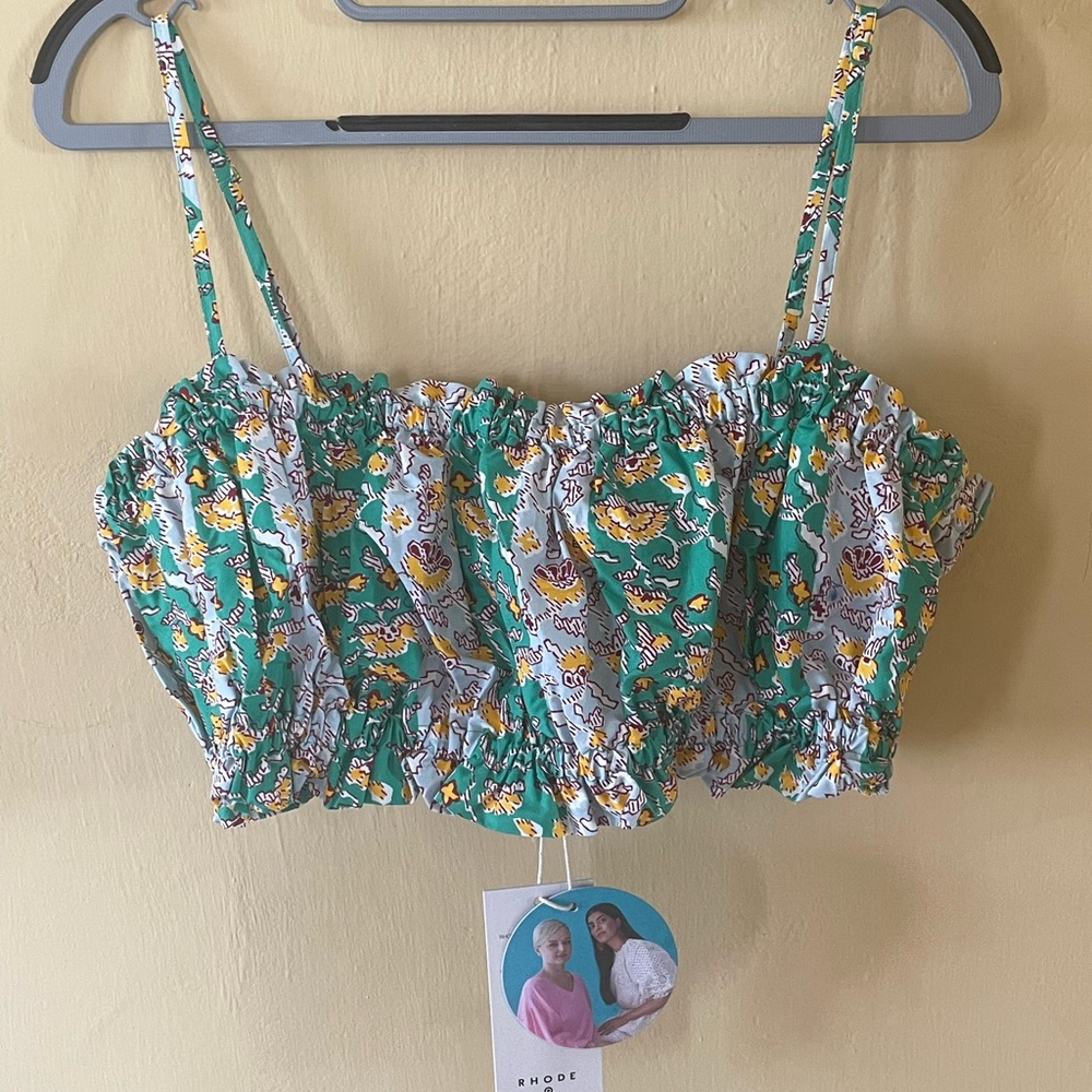 Rhode crop top, size large, green